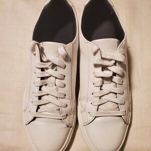 Alfani Grayson Solid White Leather Lace Up Sneakers Mens 10.5 Medium